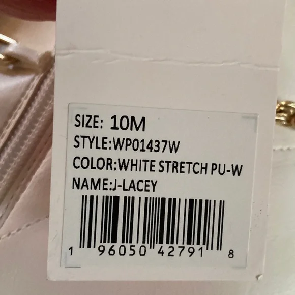 Juicy Couture White Heeled Boots with Gold Accent - Picture 3 of 8